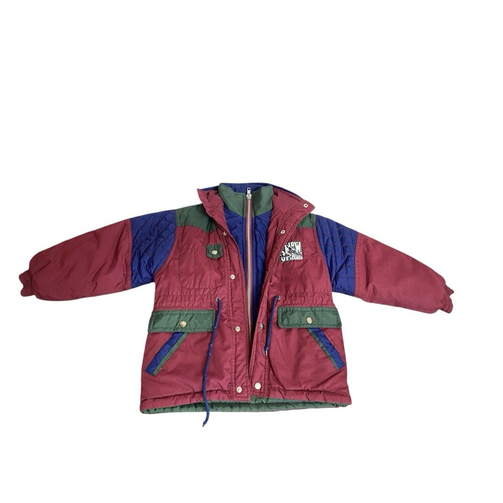 Vintage Skyline Kids Padded Winter Jacket Size 4T Snow Board Theme 90s